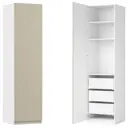 Шкаф распашной Амьен латте 60х232,2х54,5  с 3 полками и 3 ящиками ЛДСП каркас белый